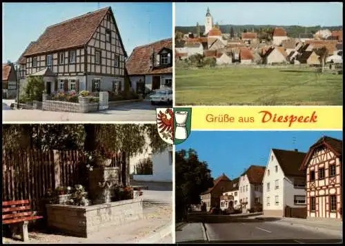 Ansichtskarte Diespeck Grüße aus Diespeck (Mehrbild-AK Ortsansichten) 1975