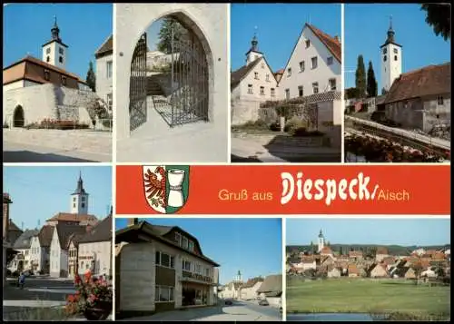 Ansichtskarte Diespeck Mehrbildkarte mit diversen Ortsansichten 1980