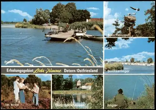 Detern Mehrbildkarte Erholungsgebiet Leda Jümme Ostfriesland 1975