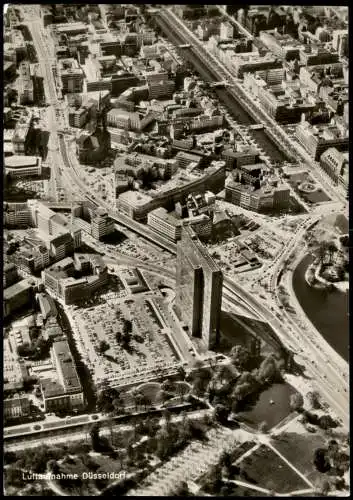 Düsseldorf Luftbild Luftaufnahme Stadtmitte v. Flugzeug aus 1970