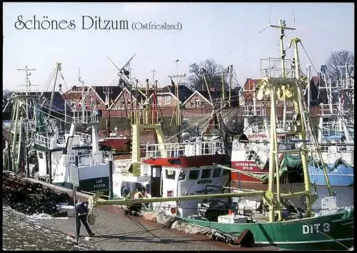 Ansichtskarte Ditzum-Jemgum Schönes Ditzum (Ostfriesland) Hafen Schiffe 2000