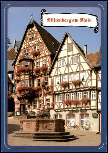 Miltenberg (Main) Stadtteilansicht, Brunnen, Fachwerkhäuser 2000