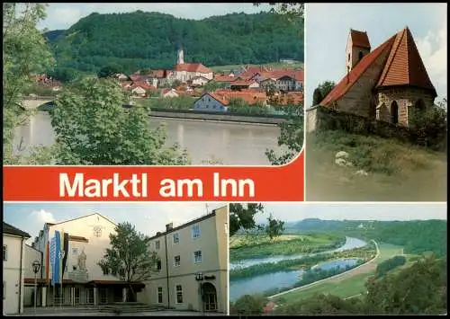 Ansichtskarte Marktl Mehrbildkarte mit 4 Ortsansichten 1980