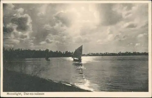 Postcard Daressalam Moonlight, Tanzania Tansania DSWA Kolonie 1926