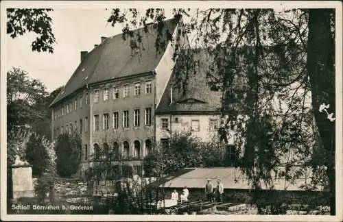 Ansichtskarte Börnichen-Oederan Schloß, Männer - Fotokarte 1935