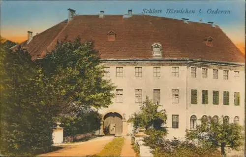Ansichtskarte Börnichen-Oederan Schloss Börnichen - Eingang 1916