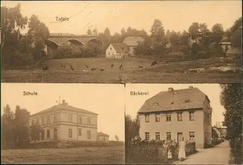 Memmendorf-Oederan 3 Bild: Schule, Bäckerei, Totale - Sachsen 1927