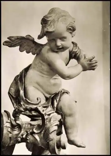 Amorbach Abteikirche Putte am Altar der Hlg. Katharina und Barbara 1960
