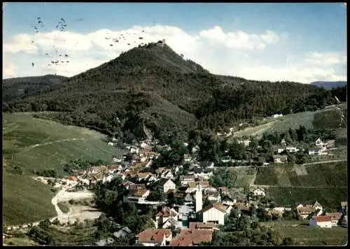 Ansichtskarte Varnhalt-Baden-Baden Panorama-Ansicht mit Burg Ruine Yburg 1973