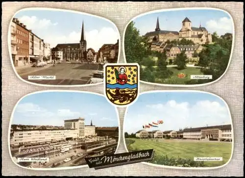 Mönchengladbach Mehrbild-AK Alter Markt  Abteiberg 1965