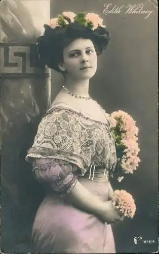 Ansichtskarte  Film - Schauspieler Edith Whitney colorierte Foto AK 1908