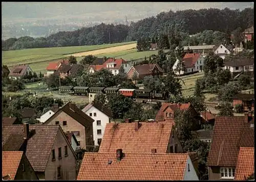 Dampflokomotive mit DEW-Dampfzug bei Steinbergen (Weserbergland) 1980