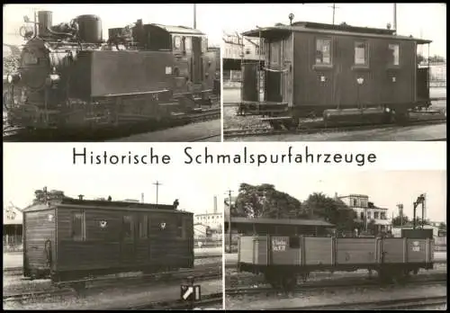 Historische Schmalspurfahrzeuge (DDR Mehrbildkarte) Eisenbahn Lokomotiven 1984