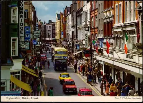 Dublin Baile Átha Cliath Grafton Street, belebte Straßen-Szene 1979