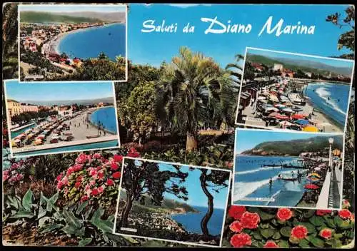 Diano Marina Mehrbildkarte mit diversen Strand- & Ortsansichten 1956