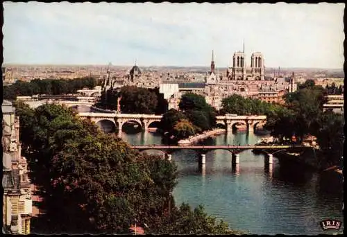 CPA Paris Panorama-Blick auf Notre-Dame et les Sept Ponts 1960