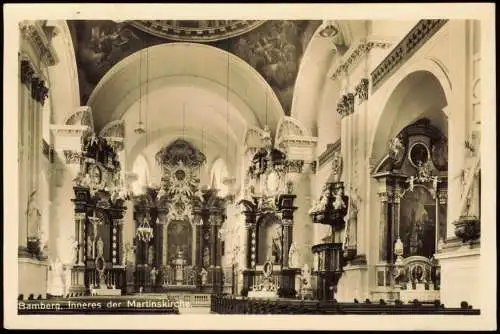 Ansichtskarte Bamberg Inneres der Martinskirche 1955