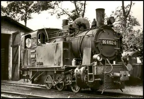 Ansichtskarte  Dampflokomotive 99 6102 Lokomotive der Harzbahnen 1970