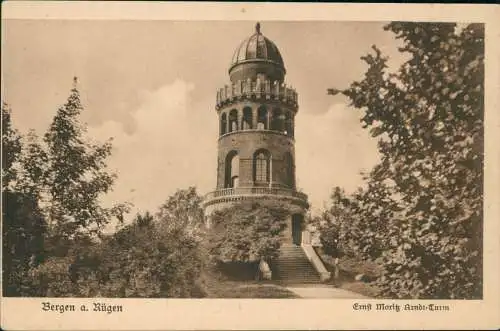 Ansichtskarte Bergen (Rügen) Ernst Moritz Arndt-Turm 1924