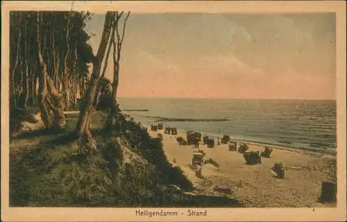 Ansichtskarte Heiligendamm-Bad Doberan Strand, Strandkörbe 1924