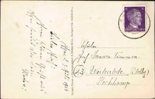 Postcard Eger Cheb Schanzstraße - Fotokarte 1944