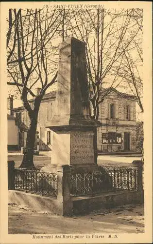 CPA Saint-Vivien-de-Médoc Monument des Morts pour la Patrie 1926