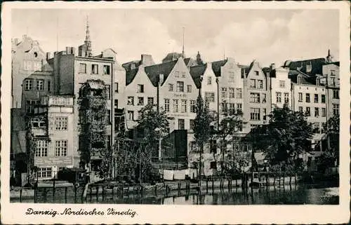 Postcard Danzig Gdańsk Nordisches Venedig - Straßenpartie 1936