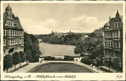 Königsberg (Ostpreußen) Калининград Schloßteich vom Schloß - Fotokarte 1941