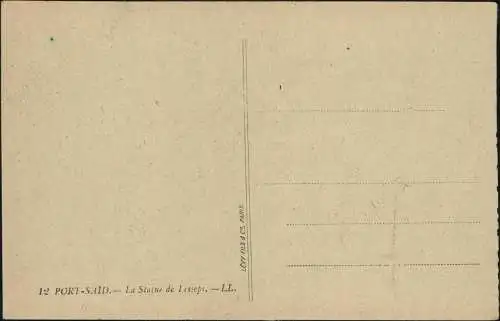 Port Said بورسعيد (Būr Saʻīd) La Statue de Lesseps. 1928