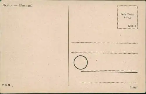 Ansichtskarte Berlin Ehrenmal - Color AK 1934