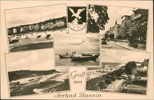 Ansichtskarte Bansin-Heringsdorf Usedom Strand, Fischerboote, Villen MB 1962
