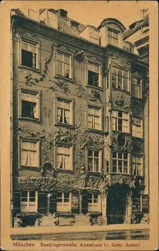 Ansichtskarte München Sendlingerstraße, Asamhaus 1925 gel Vorinfla 40M Posthorn