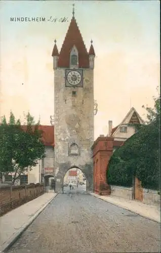 Ansichtskarte Mindelheim Strasse am Turm 1912