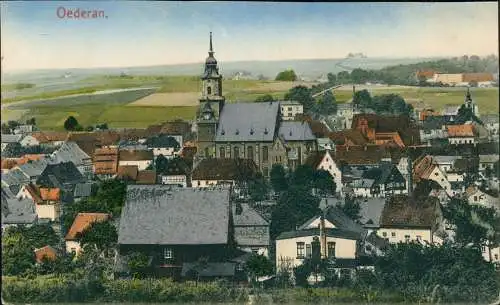 Ansichtskarte Oederan Blick über die Stadt 1913