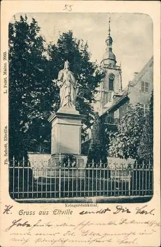 Ansichtskarte Eltville am Rhein Kriegerdenkmal 1900