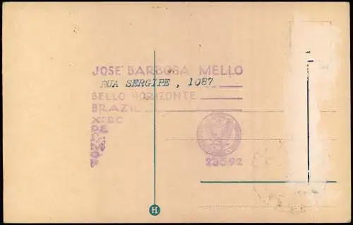 Postcard Lambari Lambary Brasil Uma Enseada do Grande Lago 1931  gel. Briefmarke