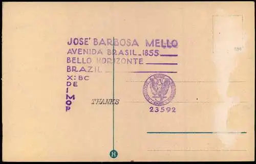 Postcard Lambari Lambary Brasil Stadtpartie 1926