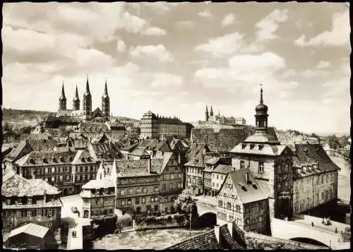 Bamberg Panorama-Ansicht Blick vom Geyerswörthturm auf die Altstadt 1971