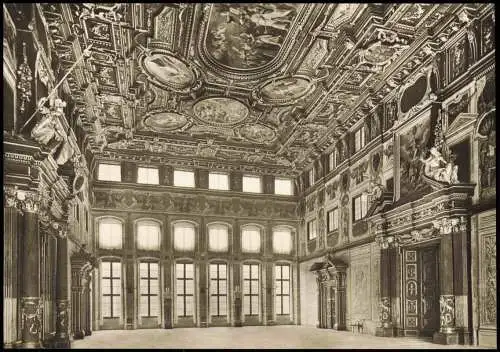 Augsburg Rathaus Der goldene Saal Zustand vor der Zerstörung. 1960