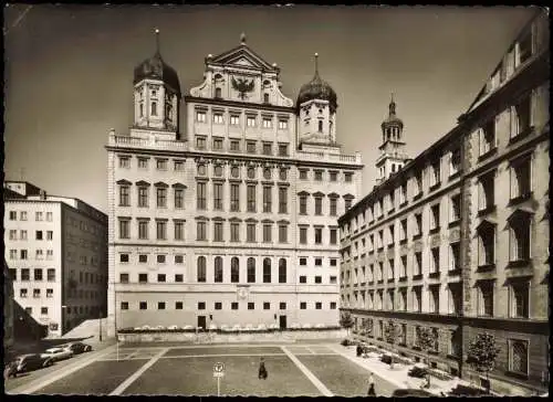 Ansichtskarte Augsburg Rathaus City Hall 1960