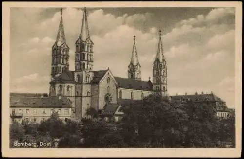 Ansichtskarte Bamberg Dom von Südwesten 1953