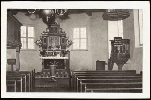 Altenhuntorf-Elsfleth (Weser) St. Jakobi-Kirche Altar u. Kanzel 1953