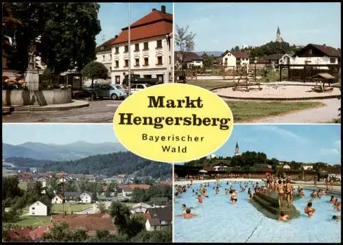 Hengersberg Mehrbildkarte mit Ortsansichten u.a. Freibad Schwimmbad 1975