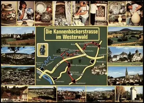 Rheinland-Pfalz Die Kannenbäckerstrasse im Westerwald Mehrbild-AK div Orte 1979