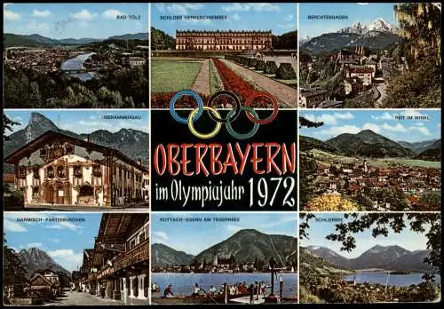 Ansichtskarte .Bayern Mehrbildkarte Bayern OBERBAYERN im Olympiajahr 1972