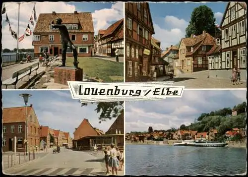 Lauenburg (Elbe) Mehrbildkarte mit 4 älteren Ortsansichten 1963
