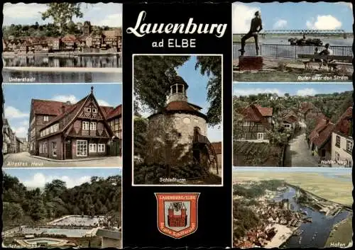 Lauenburg (Elbe)  Ortsansichten ua. Hohler Weg,  Unterstadt, Hafen uvm. 1963