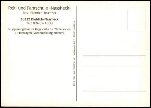 Dieblich Mehrbildkarte Reit- und Fahrschule Nassheck Bes. Heinrich Teschner 1990