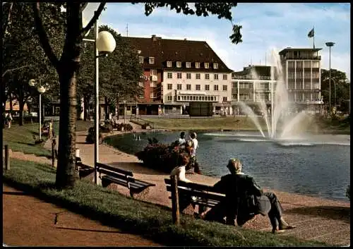Ansichtskarte Moers Wasserspiele am Königsee mit Blick auf königl. Hof 1970