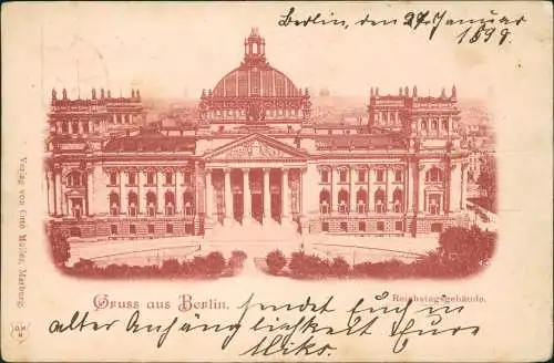 Ansichtskarte Berlin Reichstag - Rotdruck 1898